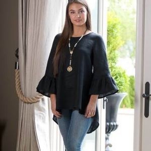 Black Linen Top